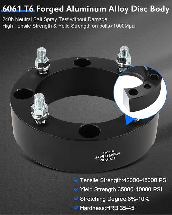 ECCPP 4PCS 2" Wheel Spacer 4x156 4 Lug 131mm CB 12x1.5 Studs Compatible with 2009-2013 for Polaris Ranger RZR 800 S 2007-2013 for Polaris Sportsman 800 EFI 2004-2010 for Yamaha YFM350 Raptor