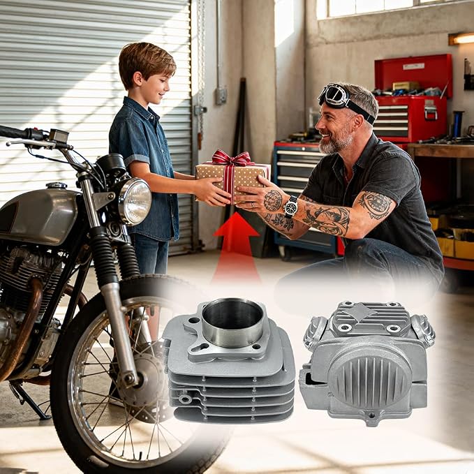 Motorcycle Cylinder Head Assembly Kit+Piston Ring Gasket Kit for 56mm Bore YX140cc YX150cc 1P56YMJ 1P56FMJ 1P56FMJ-5 Horizontal Engine