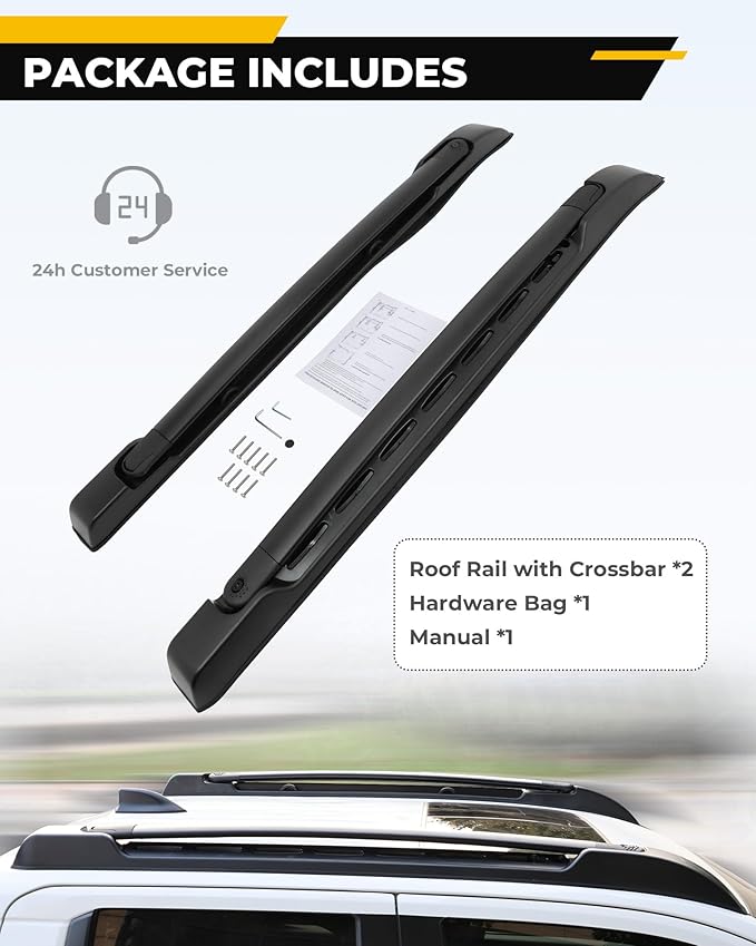 Roof Rack Rails Cross Bars Fit for 2024-2026 Toyota Tacoma Double Cab Aluminum Cargo Bars Cargo Rack Crossbars Luggage Carrier, for Loading Kayak Snowboard Bike Rooftop Accessories