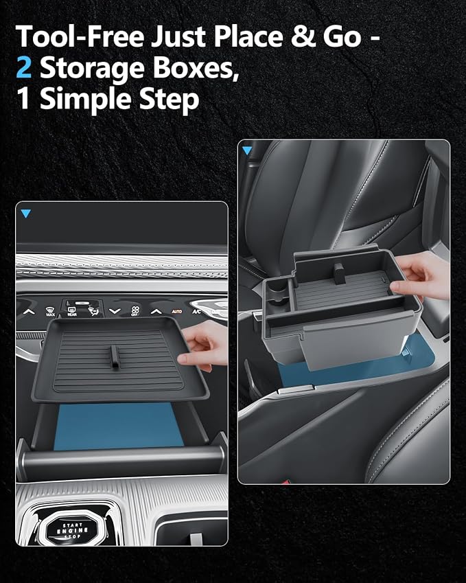 SKTU 3Pack for 2026 Jeep Cherokee Center Console Organizer for 2026+ Jeep Cherokee (Base/Laredo/Limited/Overland) Double Layers Console Tray & Wireless Charging Mat Jeep Cherokee 2026 Accessories