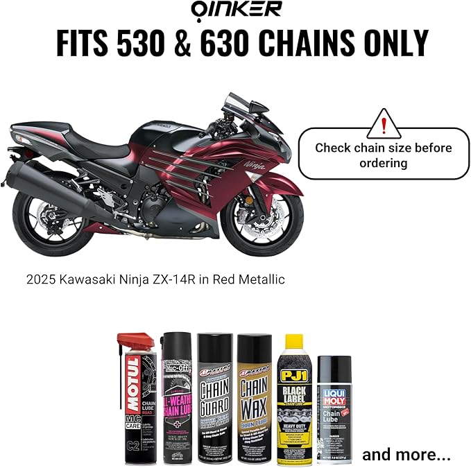 Oinker® Motorcycle Chain Lube Applicator | 530 & 630 Chains, Mess-Free Chain Wax, Chain Cleaner