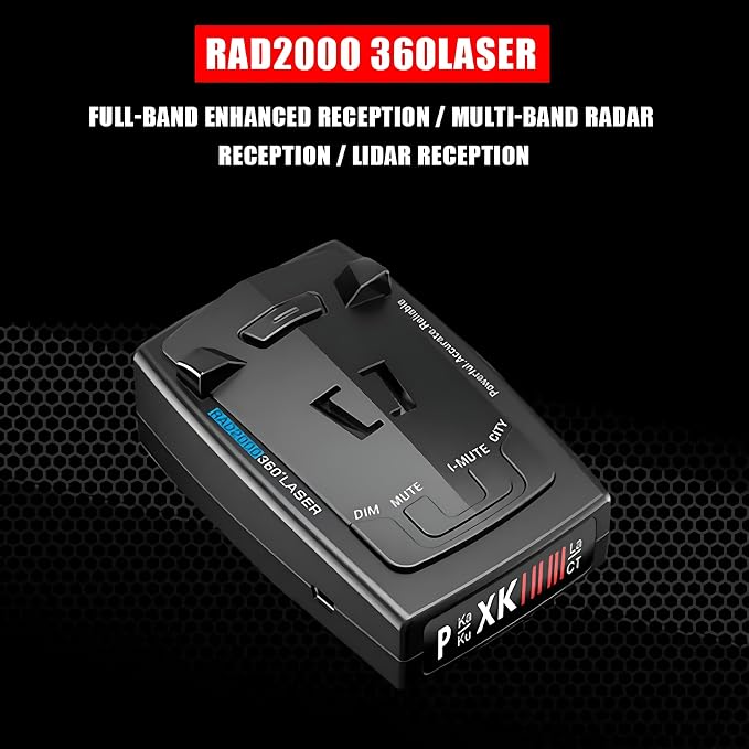 RAD2000 Laser Radar Detectors for Cars,Police Radar Detector with Long Range Detection,Anti-Falsing Circuitry, VG-2 Immune,City & Highway Modes,Led Display-X/K/Ka/KU/ST/CT Band & Laser Detection