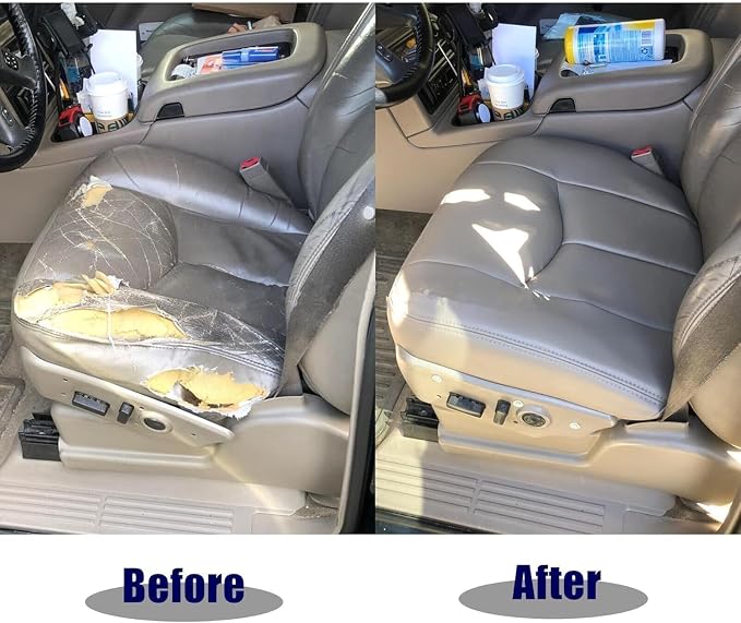 4PCS Driver & Passenger Bottom & Top Lean Back Leather Seat Covers Light Gray #922 or 92i Compatible with Chevy Silverado Suburban Avalanche GMC Sierra Tahoe Yukon 2003 2004 2005 2006