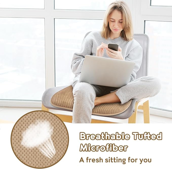 Khaki Chairs Cushions for Dining Chairs 6 Pack Non Slip Foam Kitchen Seat Cushions Washable Soft Thick Patio Pads Large Wooden Metal Chair Cushions,17" x 15"