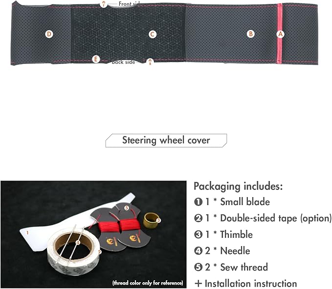 MEWANT Steering Wheel Cover for Chevy Silverado 1500/2500/3500 2003-2006 / Silverado 1500 2500HD 3500 Classic 2007 / Trailblazer 2002-2009 Hand-Stitched Steering Wheel Wrap