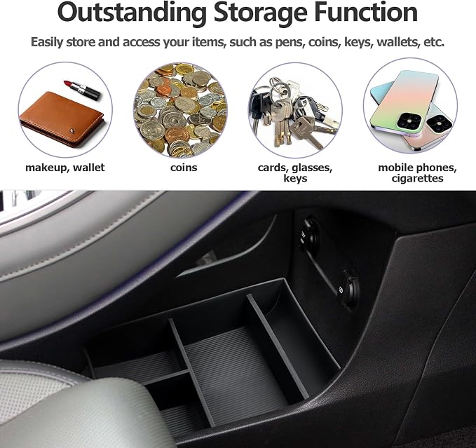 LUWU 2020-2025 Hyundai Palisade SE/SEL/XRT/Limited/Calligraphy Center Console Organizer Armrest Organizer Insert Tray with 4 Compartments,Palisade 2025 Accessories Black