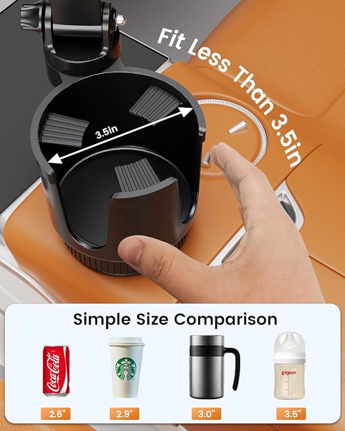 OHLPRO for iPhone 17 Pro Max MagSafe Car Charger Cup Holder Mount, 15W Fast Wireless Magnetic Charging Phone Holder for iPhone 16 15 14 13 Series, Adjustable Car Mount with Large Cup Base, Black Gray