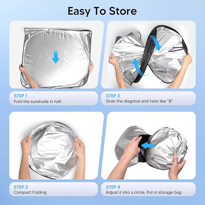 KUST Windshield Sun Shade for 2012-2017 Subaru Crosstrek/XV 2018-2023 Subaru Crosstrek Accessories Sunshade Foldable Sun Protector Block UV Rays Keep Car Cooler
