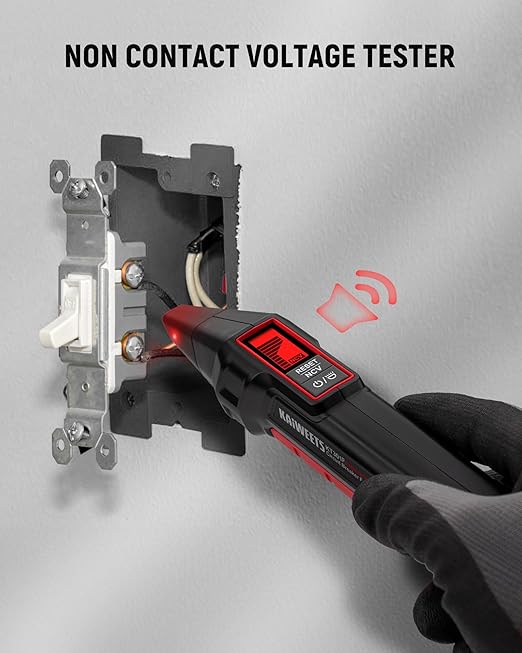 KAIWEETS Circuit Breaker Finder with LCD Display KT301P and KAIWEETS Non-Contact Voltage Tester Pen, Dual Range AC 12V/70V-1000V Electrical Tester KTL01