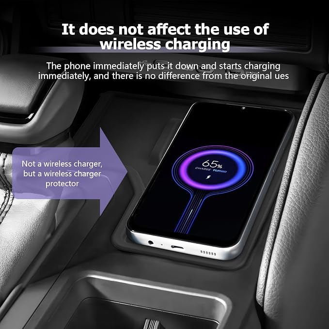 LUWU 2025 2026 Land Cruiser Wireless Charging Mat Compatible with 2024 2025 2026 Land Cruiser 250 Accessories Silicone Protective Pad Center Console Phone Charger Liner Mat (LC250 First Edition Only)
