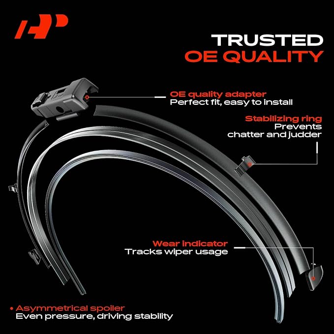 A-Premium 26"+22"+12" Windshield Wiper Blades Compatible with Volkswagen Atlas 2018-2024 - Front Rear Wipers Blade Set for TLPN/FR_2V Arm Connector, with Wear Indicator & Towel (Pack of 3)