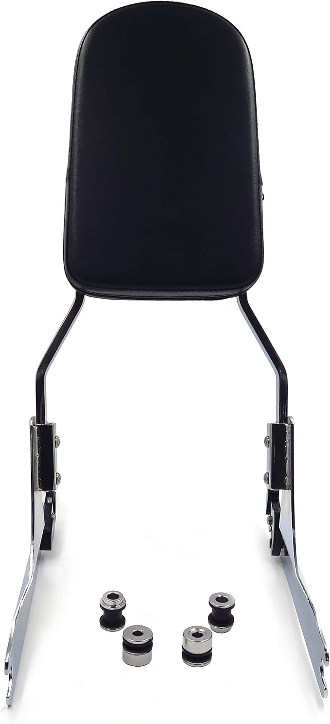 MT501-006+SS001-SA Quick Detachable Sissy Bar Passenger Backrest for H-D Softail, Bold Style, Silver Billet Aluminum