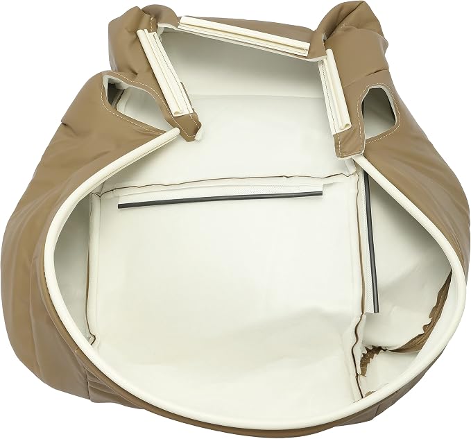 ALMULOO Seat Foam & Seat Bottom Cover Compatible with 2001-2004 Toyota Tundra Driver Side Replacement Seat Foam Cushion Seat Cover White & Tan (2 Packages)
