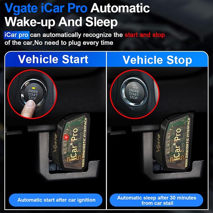Vgate iCar Pro Bluetooth 4.0 OBD2 Code Reader OBDII Fault Diagnostic Tool Compatible Car Adapter Check Engine Light for iOS, iPhone, Android and Windows