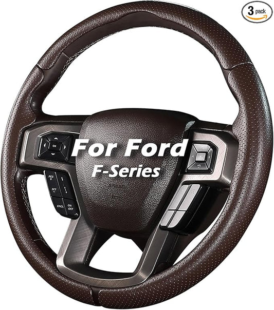 Steering Wheel Cover for Ford F150 2015-2020/F250 2017-2021/F350 2017-2021/F450 2017-2021/F550 2017-2021/Ford Expedition 2018-2021 Custom-fit Car Steering Wheel Cover for Ford Steering Wheel Protector