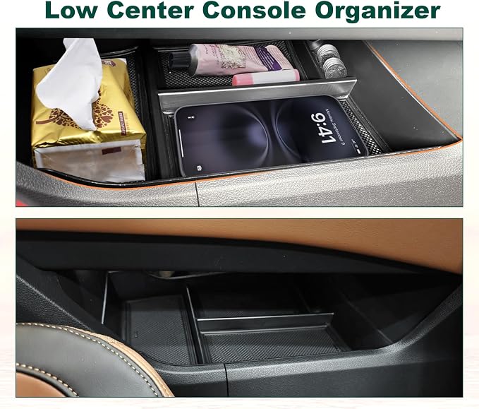 3PCS Center Console Organizer for 2021-2026 Nissan Rogue S/SV/Rock Creek Accessories, Dashboard Storage Tray + Armrest Box + Lower Console Organizer Durable ABS (Only Fit 8-Inch Screen)