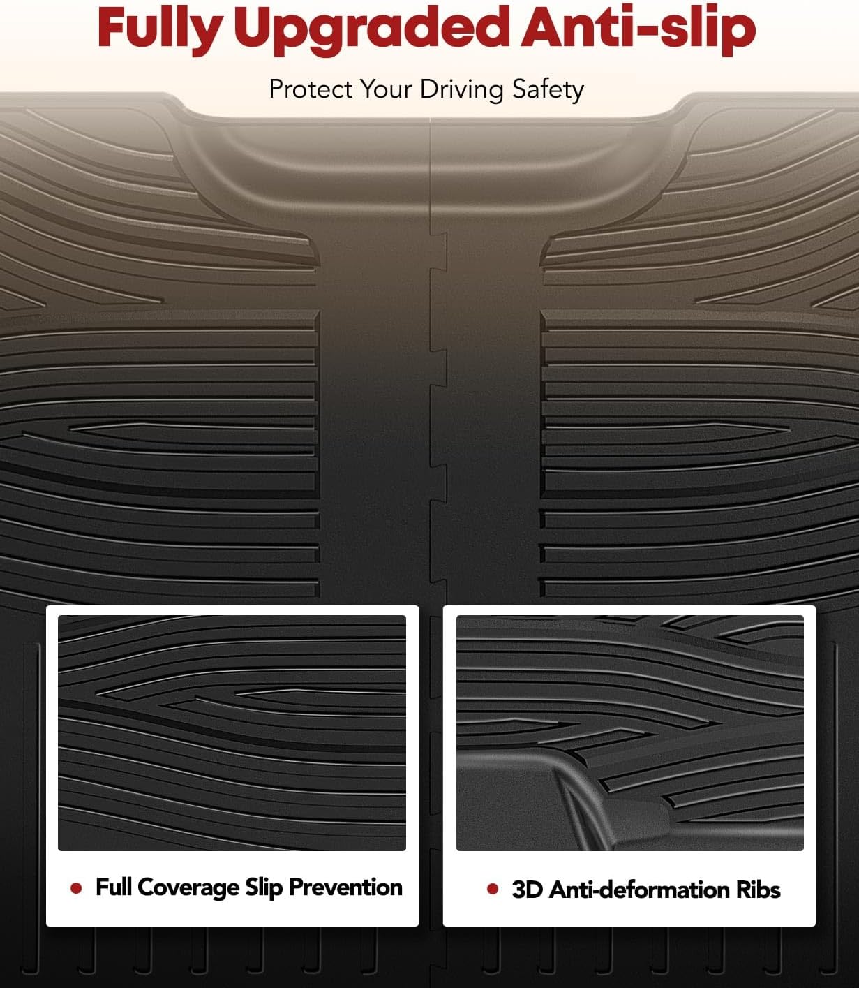 YHTAUTO Automotive Floor Mats Replacement for 2015-2024 Ford F-150 F150 SuperCab & SuperCrew All Weather Car Mats Custom Fit TPE Liners Front Seat, Waterproof Anti-Slip Odorless Car Mats Black