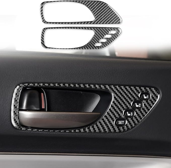 Soft Carbon Fiber Car Interior Door Handle 2/Piece Decorative Sticker for Lexus RC300 350 200T 15-24 Carbon Fiber Interior Accessories