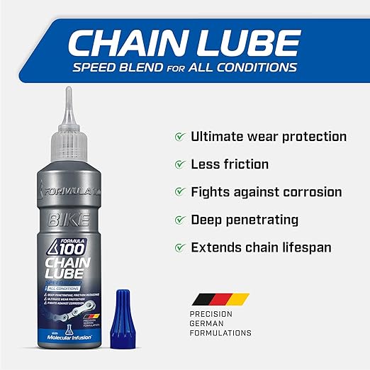 All Conditions Bike Chain Lube – All-Weather Lubricant for Bicycles & Electric Bikes – Protects Against Wear, Reduces Friction, Fights Corrosion – 120ml (4.06 oz)