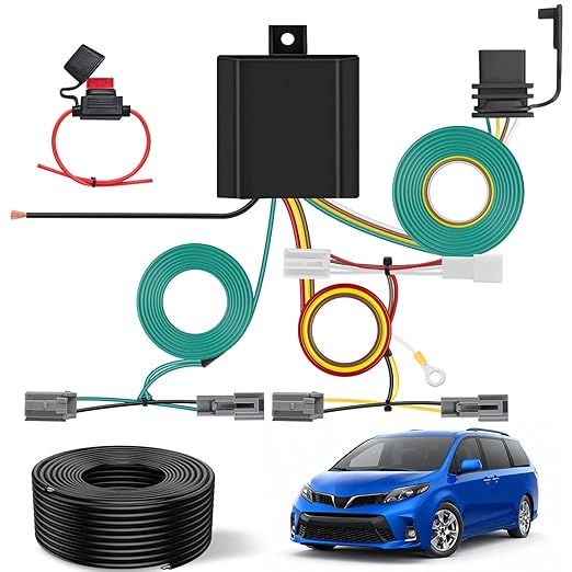 Nilight 4 Pin Trailer Wiring Harness Kit 56106 Vehicle Standard 4 Way Connector Custom for 2011 2012 2013 2014 Toyota Sienna, 2015 2016 2017 2018 2019 2020 Sienna SE Simple Fit Tow Hitch Harness