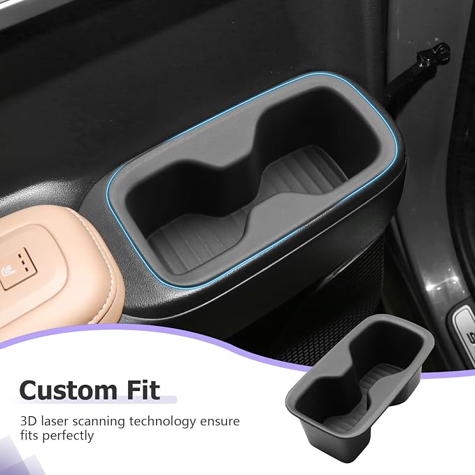 LUWU 2025 2026 Santa Fe Car Door Side Cup Holder Compatible with Santa Fe 2024 2025 2026 Interior Accessories Premium TPE Center Console Cup Holder Spill-Proof, Easy Install & Clean, 2-Pack