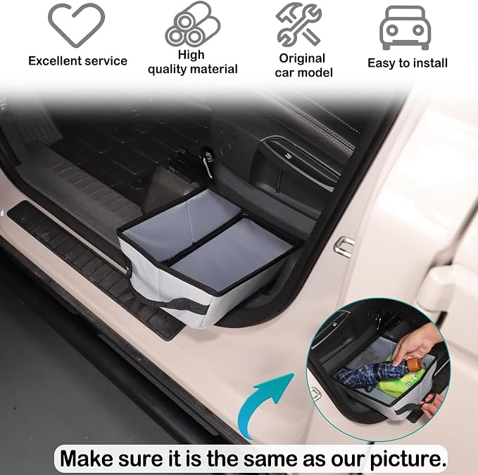 Car Front Under Seat Storage Organizer Compatible with Ineos Grenadier 2020-2025 Oxford Cloth Under Seat Storage Box Interior Accessories,Applicable to both left and right. (grey)