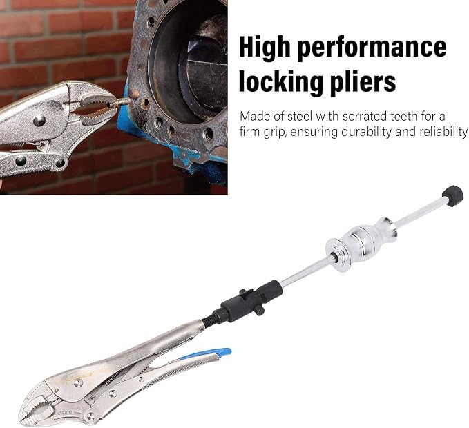 Slide Hammer Puller 9.8in Locking Pliers 2lb Slide Hammer Swivel Connector Tool for Nail Pin Seal CV Axle Disassemble