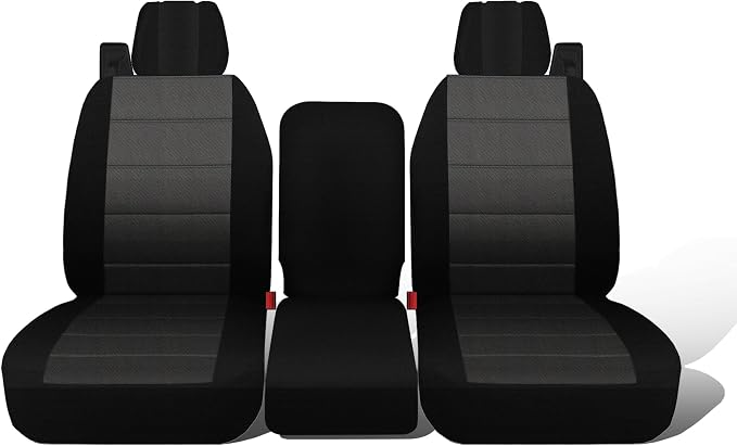 Jokuye 40/20/40 Split Front Bench Seat Covers for Ford F150 XL Standard Cab 2004 2005 2006 2007 2008, Heavy-Duty Oxford Fabric with Integrated Seatbelts & Center Armrest Cover - Black