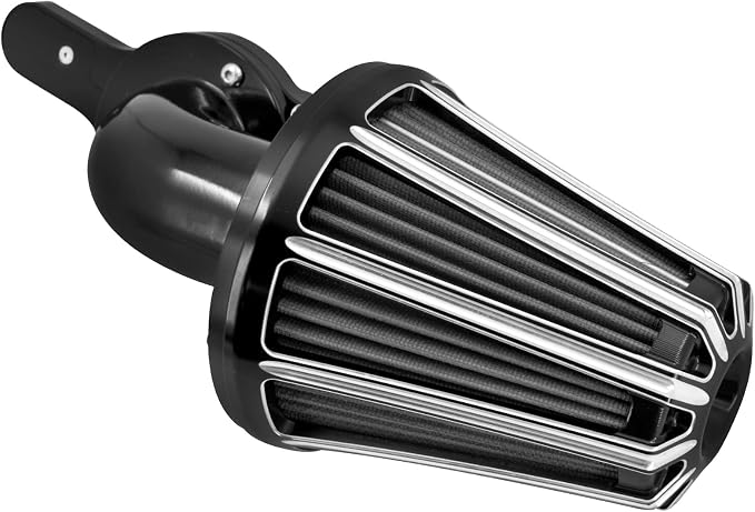 Air Cleaner Filter 90° Forward-Facing Intake Kit CNC Fit for Harley Touring Softail (Black Housing Grey Element, D For M8 Touring 17-23 Trike 17-25 Softail 18-24)