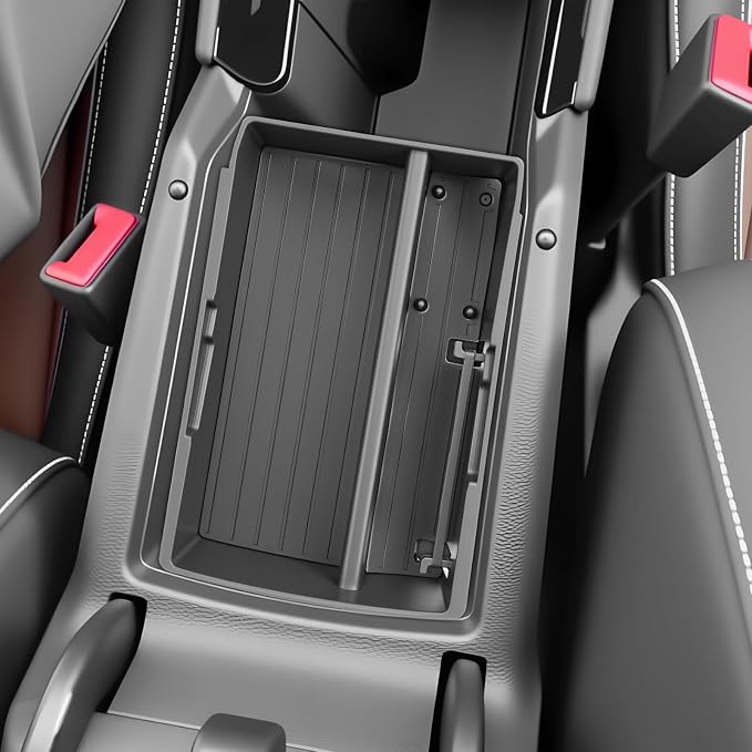 SKTU Upgrade for 2025 2026 VW Tiguan Center Console Organizer for 2025 2026 VW Tiguan (S/SE/SE R-Line Black/SEL R-Line) Console Tray VW Tiguan 2025 2026 Accessories ABS Anti-Slip Insert Console Tray