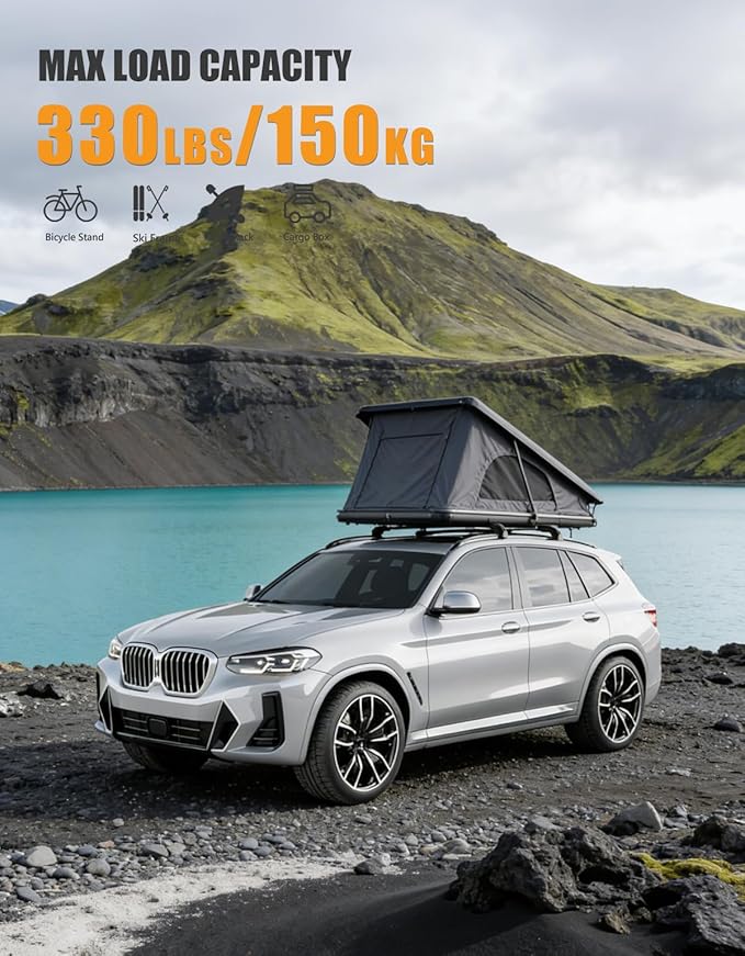 KINGGERI 330lb Lockable Roof Rack Cross Bars Compatible with BMW X3 G01 2018-2026 with Flush Side Rails, Heavy Duty Rooftop Aluminum Roof Rails Crossbars Cargo Anti-Theft Luggage Accessories