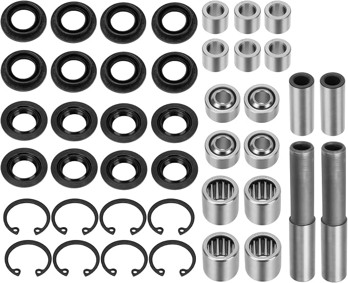 Front Uppper & Lower A Arm Bearing Seal Shaft Rebuild Repair Kit 2 Side for Kawasaki Brute Force 650 4x4i 2006-2013 Brute Force 750 4x4i 2005-2011