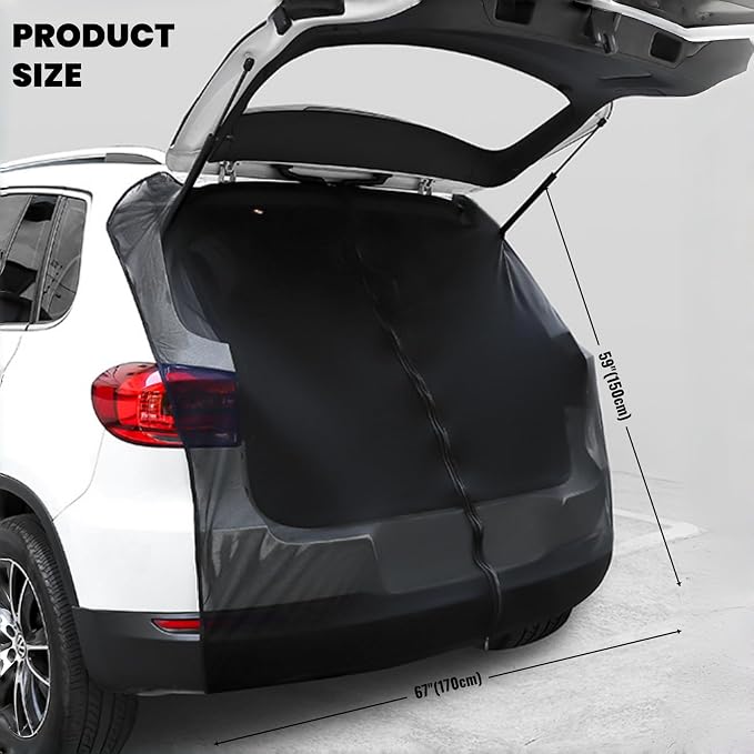 Car Tailgate Mesh Screen for SUV, CUV, MPV, Van, Ventilation Breathable and Anti-Mosquito Magnetic Mosquito Net Tailgate Essentials Car Camping Accessories