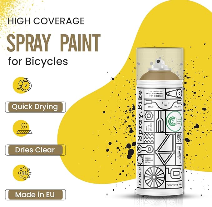 Spray.Bike Spray Paint | Designed Mainly for Bicycles | Multi-Use Acrylic Spray Paint for Metal, Plastic | High Coverage Bike Paint, 400ml, Calcott