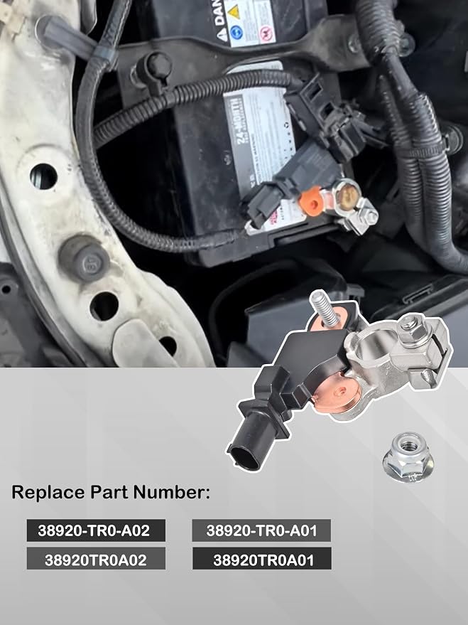 38920-TR0-A02 Battery Current Sensor Compatible with 2012 2013 2014 2015 Honda Civic CR-V 2013-2017 Acura ILX & RDX 2013-2014 ILX Hybrid Battery Temperature Voltage Sensor Replaces# 38920-TR0-A01