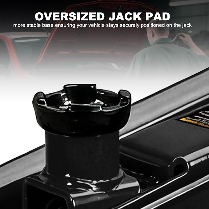 Torin T83006W Blackjack Hydraulic Trolley Service/Floor Jack (Fits: SUVs and Extended Height Trucks): 3 Ton (6,000 lb) Capacity, Black