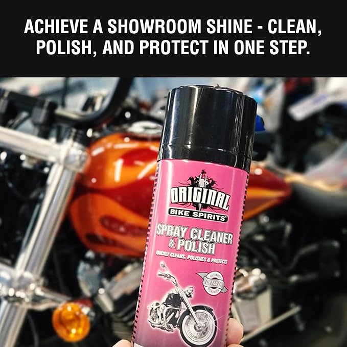 Original Bike Spirits Spray Cleaner and Polish - 14 oz (Case of 12) - 1039615 - Can to Make Any Vehicle Shine, Cleans, Polishes and Protects