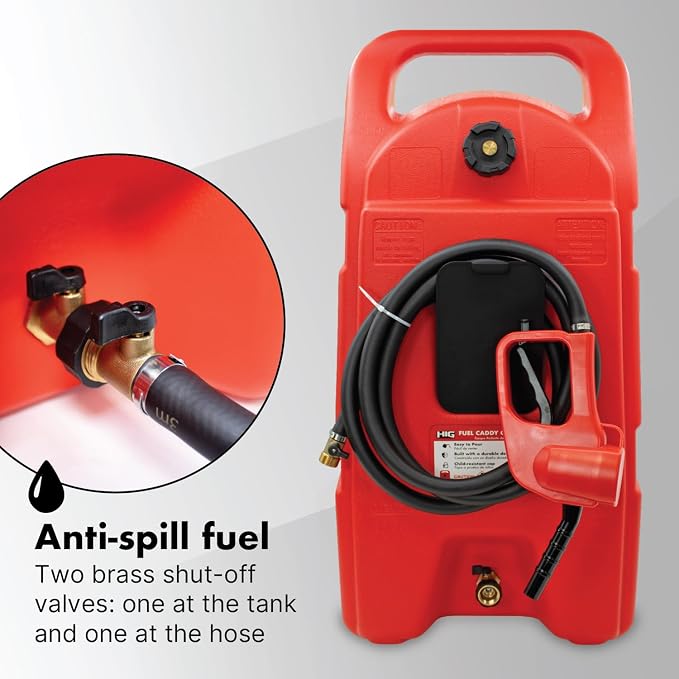 LAUCO 15 Gallons Gas Can, Heavy-Duty Fuel Tank with Manual Transfer Pump & 10FT Hose, Portable Gas Caddy with Wheels, Leak-Proof Gas Container for Lawn Mowers, Cars, Boats, 87259