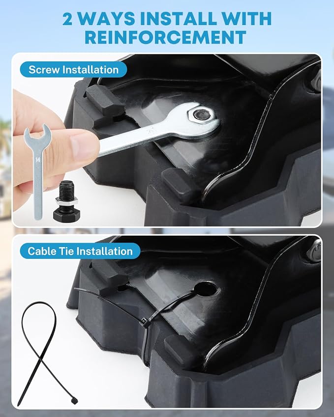 Kohree 4 Pack RV Stabilizer Jack Pads, Sturdy RV Leveling Scissor Jack Block, Stabilizer Pad Solid Rubber Protection Foot for 8.75"-9.5" Length RV Stabilizer Jack, Black