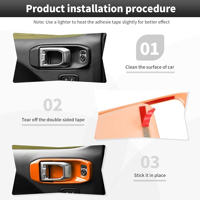 21PCS Orange Interior Trim Kits Fit for 2018-2023 Jeep Wrangler JL JLU & Gladiator JT 4Door Interior Decor Accessories Dashboard AC Headlight Switch Roof Speaker Inner Door Bowl Steering Button Frame