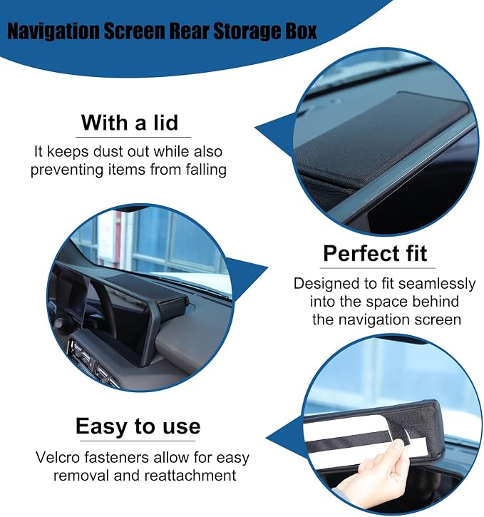 Navigation Screen Rear Storage Box Compatible with Toyota Land Cruiser 250 Prado J250 LC250 2024 2025 2026 Accessories Center Console Dash Storage Bag Organizer