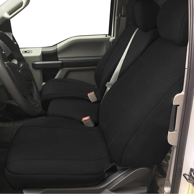 SAPUBK Custom-Fit Front Seat Covers Replace for 2011-2014 Ford F150-F550 40/20/40 Split Seat with Opening Center Console, Premium Neoprene with Composite Soft Foam Lining Breathable Seat Cover