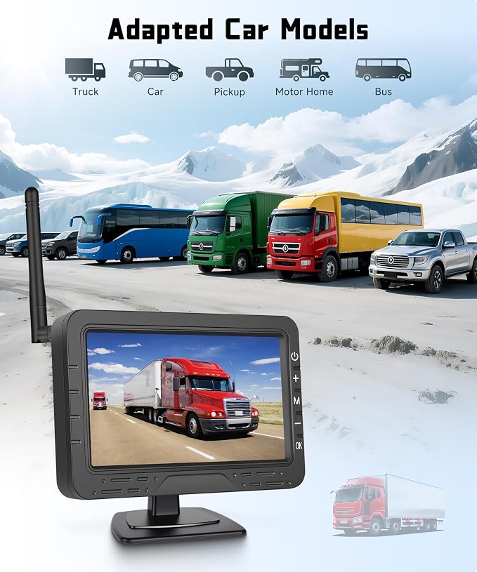 4.3 Inch Wireless Backup Camera for Car- License Plate Reverse Camera, DIY Guide Lines, Night Vision, IP68 Waterproof, Wide Angle, Image Flip, Rear View Camera for Truck Trailer RV Pickup SUV Camper