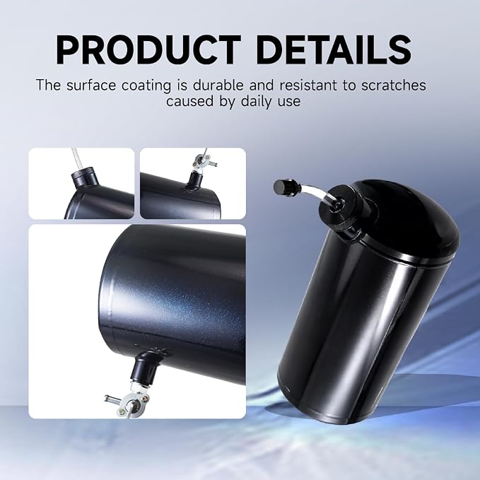 Upgraded beveled design 10x4.5" Aluminum alloy welding Gas Fuel Tank Cylinder(Premium Glossy Paint Finish Black) For Predator 212cc 196cc/6.5HP Go Kart & Mini Bike,For Coleman CT200U BT200X CT200u-ex