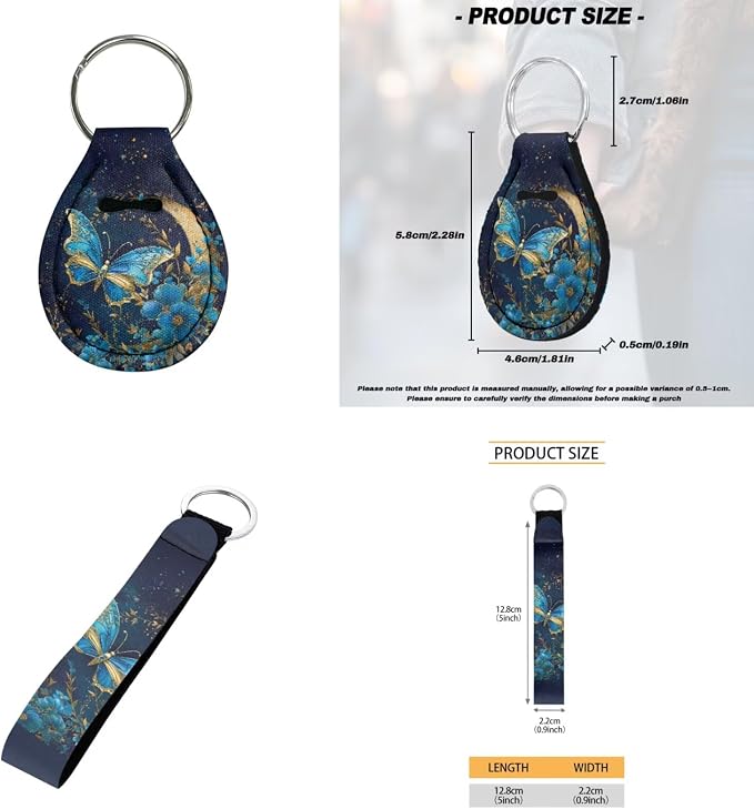 Howilath Butterfly Moon Floral Car Seat Cover Set of 10 with Front Seat Cover Split/Keychain/Seatbelt Pads/Steering Wheel Cover/Armrest Cushion/Coasters, Universal Fit All Seasons