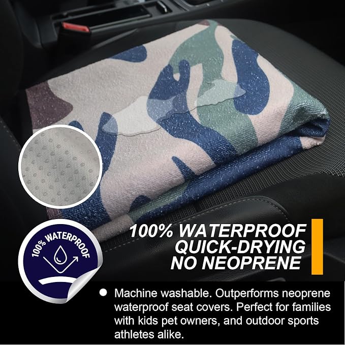 Back Seat Cover for Car Trucks Van SUV Jeep,Waterproof Rear Bench Towel Seat Covers for Dogs and Kids,Automotive Backseat Protector (Camouflage)