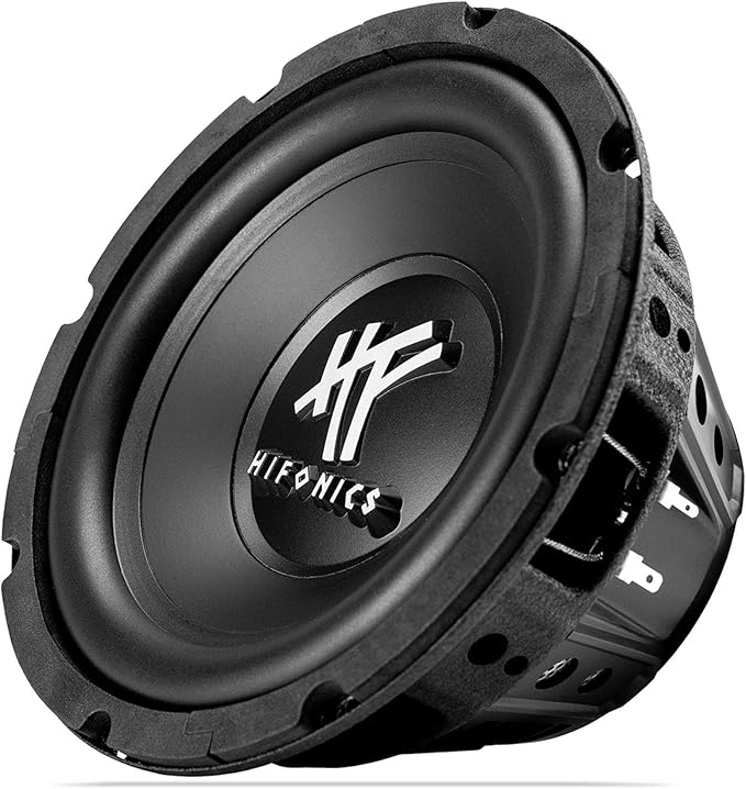 Hifonics HFX8D4 8 Inch Round Subwoofer, 250 Watt Max 125 Watt RMS Single Speaker for Cars and Vehicles, 4 Ohm, Heavy Gauge and Powder Coated, Black