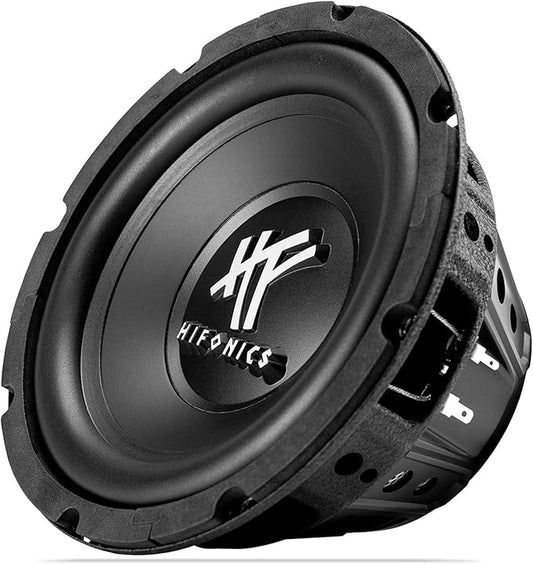 Hifonics HFX8D4 8 Inch Round Subwoofer, 250 Watt Max 125 Watt RMS Single Speaker for Cars and Vehicles, 4 Ohm, Heavy Gauge and Powder Coated, Black