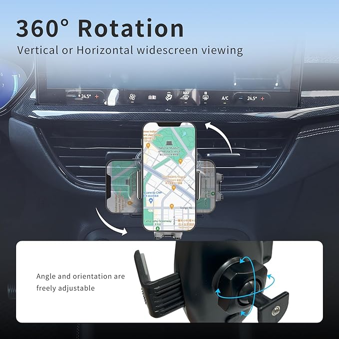 Car Phone Holder for Ford Escape 2023–2026,Vehicle-Specific Dashboard Phone Mount at Hazard Button Area,Stable Clip Holder with 360° Rotation,Hands-Free Cell Phone Mount,Escape Interior Accessories
