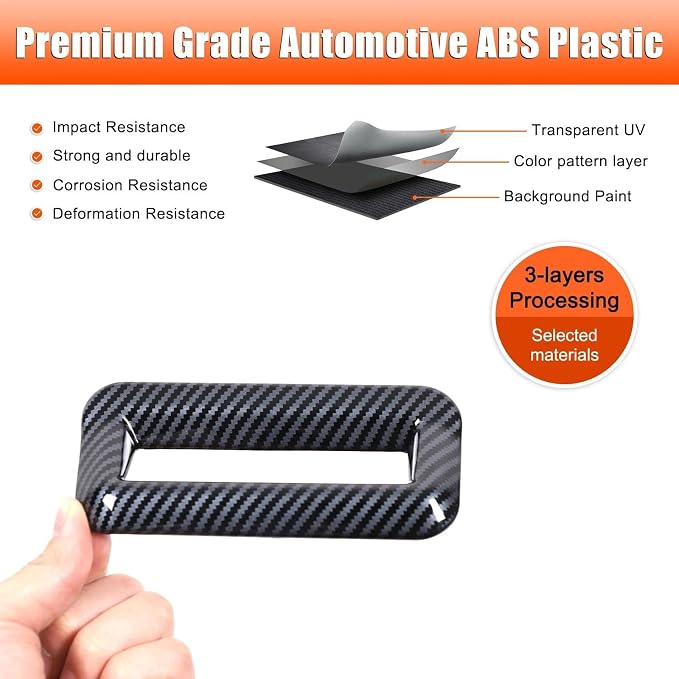Multi Function Button Frame Interior Modifications Compatible with Toyota Grand Highlander 2024 2025 2026 Fit for 2024-2026 Grand Highlander ABS Accessories(Carbon Fiber)